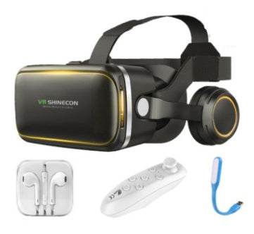 Original VR Shinecon Gafas De Realidad Virtual 120 Fov 3D Gafas Google Carton Con Auriculares Estereo Caja Para Smartphone - FLORANZANI- Beauté & Santé