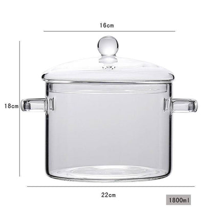 Glass Pot Stove Pot Kitchen Transparent Mini Soup Pot Stove Stove Cooking Tools Accessories - FLORANZANI- Beauté & Santé