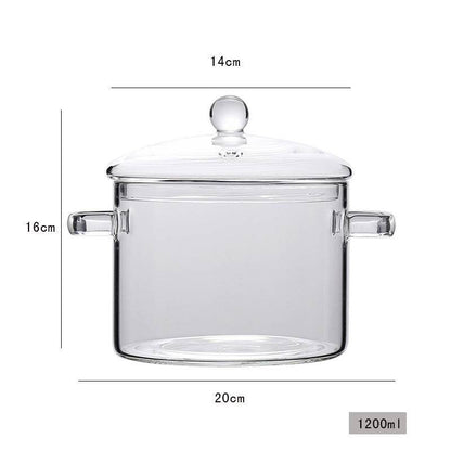 Glass Pot Stove Pot Kitchen Transparent Mini Soup Pot Stove Stove Cooking Tools Accessories - FLORANZANI- Beauté & Santé