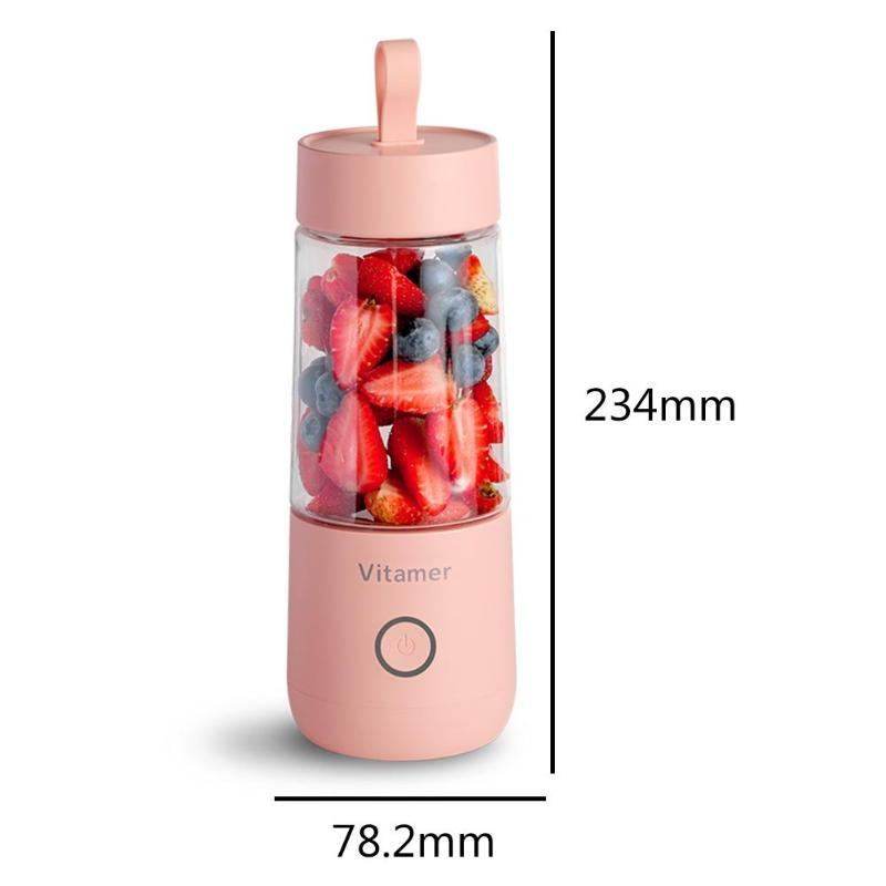 350ml Portable Blender Juicer Electric USB Rechargeable Mixer Smoothie Slushy Cup Juice Blender Bottle USB Charging Kitchen Gadgets - FLORANZANI- Beauté & Santé