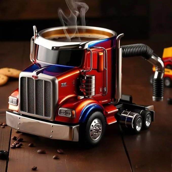 Durable Truck Coffee Mug Semi Truck Handcrafted Coffee Cup Semi-trailer Shaped Semi-Truck Coffee Mugs For Family - FLORANZANI- Beauté & Santé