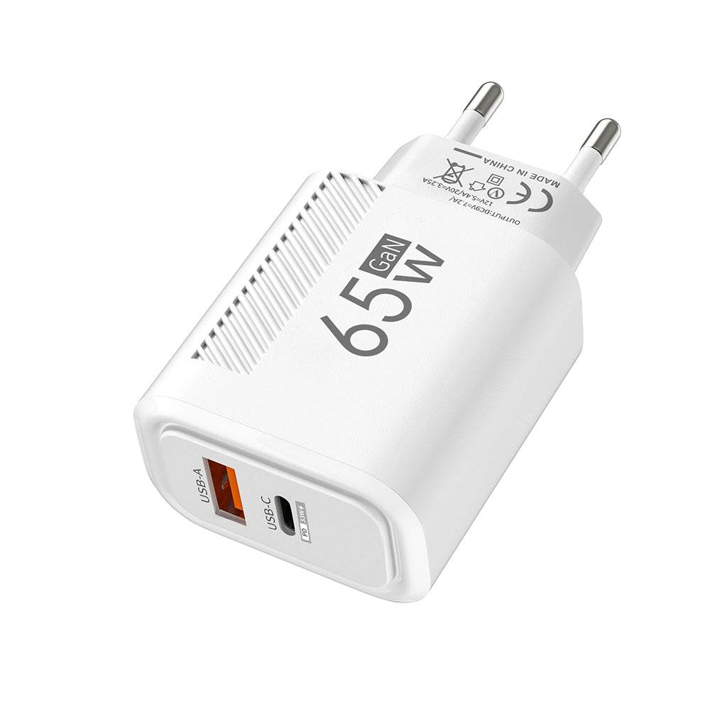 Total 65W USB C Charger GaN Fast Charging Wall Charger For iPhone Samsung Xiaomi Quick Charge EU/US Plug Phone Charger Adapter - FLORANZANI- Beauté & Santé