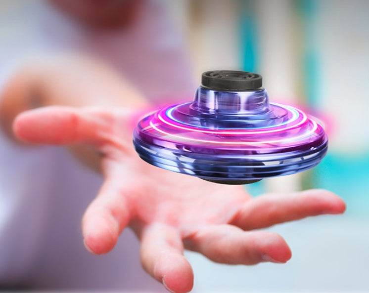 Mini Fingertip Gyro Interactive Decompression Toy Drone LED UFO Type Flying Helicopter Spinner Toy Kids - FLORANZANI- Beauté & Santé