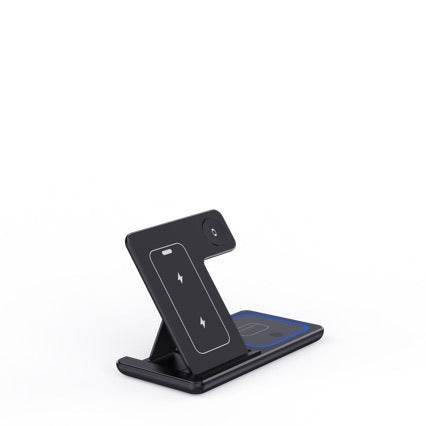 15W 3 In 1 LED Fast Wireless Charger Stand Foldable Charging Station For Smart Phone 15 14 13 12 11 IWatch 9 8 7 6 5 Airpods Pro - FLORANZANI- Beauté & Santé