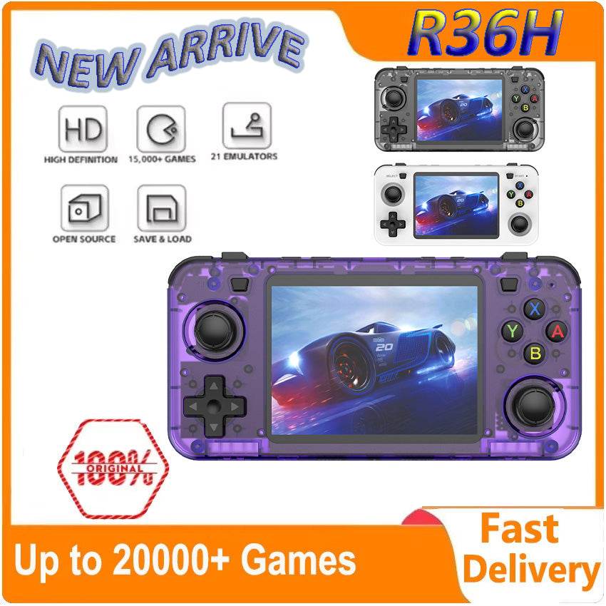 New R36H Retro Handheld Console Open-Source Linux System Classic Game Consoles 3.5 inch IPS Screen 64G Portable Video Player - FLORANZANI- Beauté & Santé