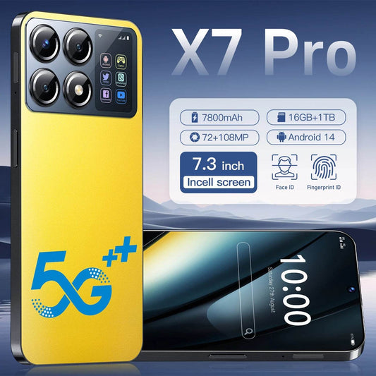 2025 X7 Pro Original Smartphone 7.3 '' Full Screen 4G/5G Cell Phone 1TB 7800mAh Global Version Mobile Phones 108MP Celulares - FLORANZANI- Beauté & Santé