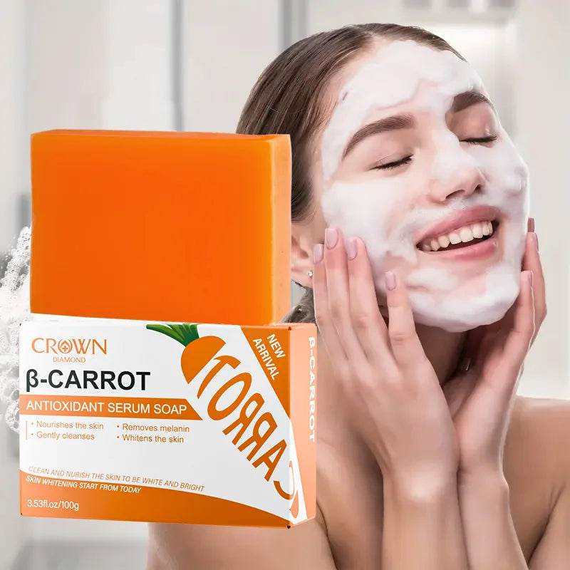 Carrot Soap for Skin Cleaning Stains Skin Soap Bar with Vitamin E for Body and Face Use Facial Cleanser Unisex Valentine's Day - FLORANZANI- Beauté & Santé