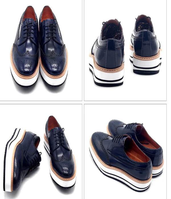 Luxury customization platform shoes fashion handmade men shoes increase derby shoes lace up brogue casual shoes for men - FLORANZANI- Beauté & Santé