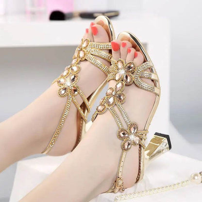 WUYAZQI Fashion women's shoes high heels Rhinestone sandals women's crystal diamond fish mouth sandals sexy women's sandals Q8 - FLORANZANI- Beauté & Santé