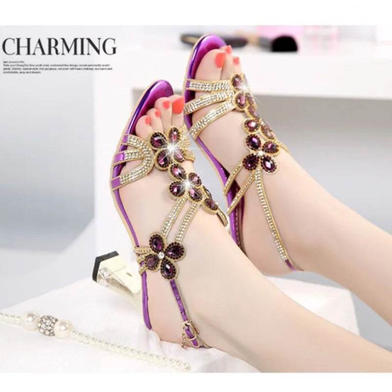 WUYAZQI Fashion women's shoes high heels Rhinestone sandals women's crystal diamond fish mouth sandals sexy women's sandals Q8 - FLORANZANI- Beauté & Santé