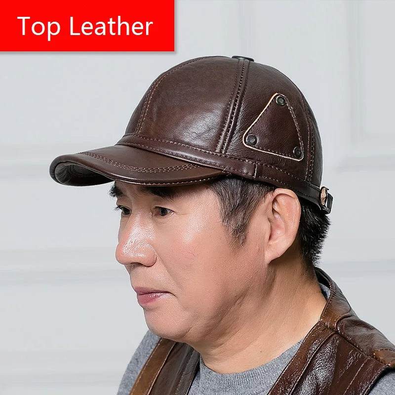 JAMONT Men real leather baseball cap hat fashion new style soft leather beret belt trucker caps Crocodile Grain - FLORANZANI- Beauté & Santé