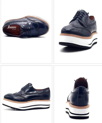 Luxury customization platform shoes fashion handmade men shoes increase derby shoes lace up brogue casual shoes for men - FLORANZANI- Beauté & Santé