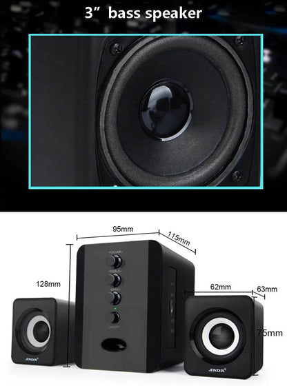 Bluetooth Wireless 2.1 3 Channel Bass Combination Compurtur Speaker Subwoofer 3.5mm Jack Music Loud Support FM TF USB - FLORANZANI- Beauté & Santé