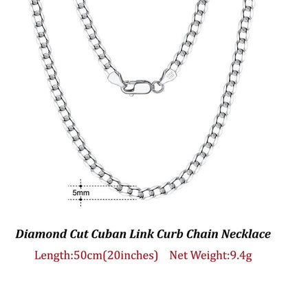 Rinntin 18K Gold Over 925 Sterling Silver 3mm/5mm Italian Diamond Cut Cuban Link Curb Chain Necklace for Women Men Jewelry SC60 - FLORANZANI- Beauté & Santé