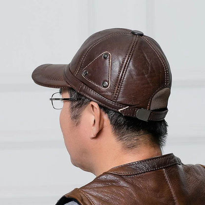 JAMONT Men real leather baseball cap hat fashion new style soft leather beret belt trucker caps Crocodile Grain - FLORANZANI- Beauté & Santé