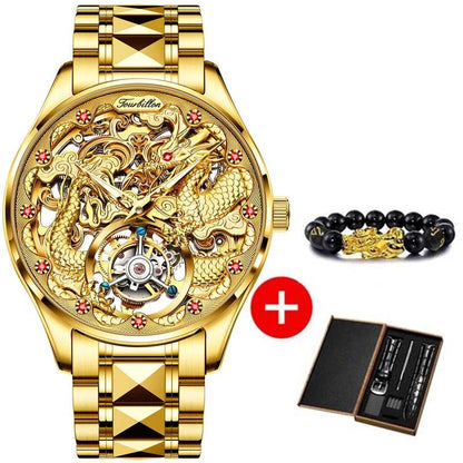 OUPINKE Tourbillon Automatic Men's Watch Skeleton Gold Watch Sapphire Ruby Luxury Wristwatch Waterproof Men's Mechanical Watch - FLORANZANI- Beauté & Santé