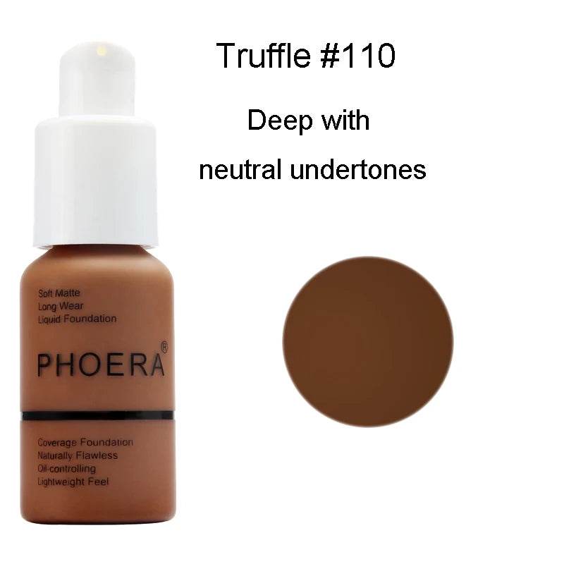 PHOERA 30ml Foundation Makeup 10 Colors Liquid Matte Moisturizer Face Base High Coverage Brighten Concealer Cream TSLM1 - FLORANZANI- Beauté & Santé