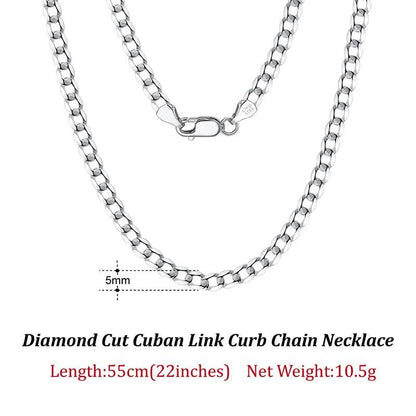 Rinntin 18K Gold Over 925 Sterling Silver 3mm/5mm Italian Diamond Cut Cuban Link Curb Chain Necklace for Women Men Jewelry SC60 - FLORANZANI- Beauté & Santé