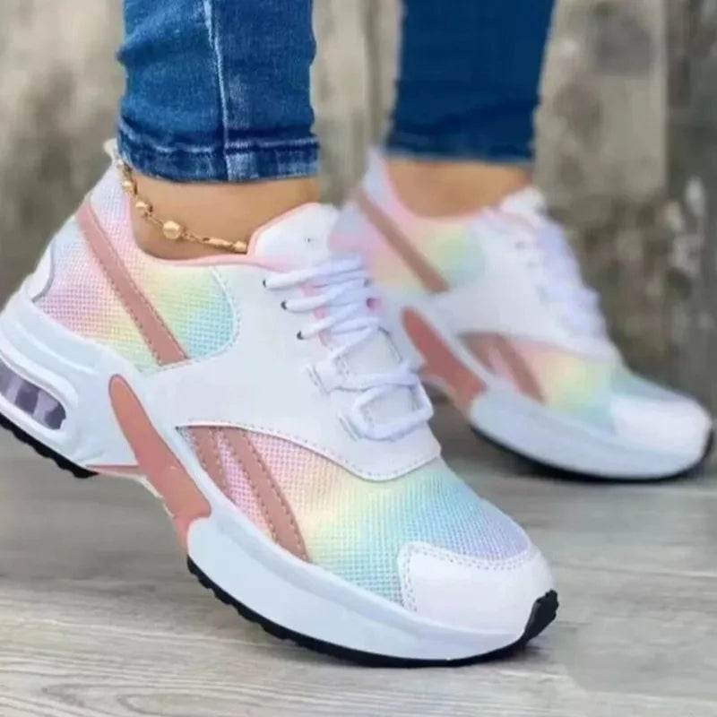 Plus Size 35-43 Women Tennis Shoes for Outdoor Sneakers Lace Up Wedge Platform Shoes Ladies Air Cushion Gym Sport Traines Womens - FLORANZANI- Beauté & Santé