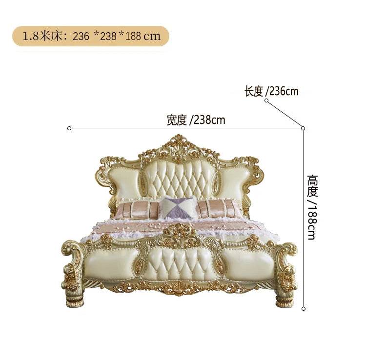 Modern King Double Bed Wooden Bedroom Pretty Luxury House King Queen Bed Frame Twin Side Table Cama Box Casal Furniture Home - FLORANZANI- Beauté & Santé