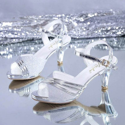 Peep Toe High Heeled Women Sandals Fashion Ladies Summer Shoes Brand Spike Heels 6cm Gold Silver - FLORANZANI- Beauté & Santé