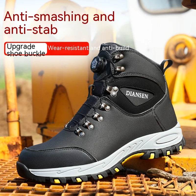 Breathable Sport Work Shoes Men Shoes Steel Toe Safety Boots Men's Work Sneaker Rotated Button Easy Wear Work Safety Boots - FLORANZANI- Beauté & Santé