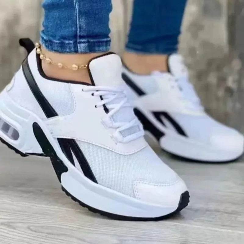 Plus Size 35-43 Women Tennis Shoes for Outdoor Sneakers Lace Up Wedge Platform Shoes Ladies Air Cushion Gym Sport Traines Womens - FLORANZANI- Beauté & Santé