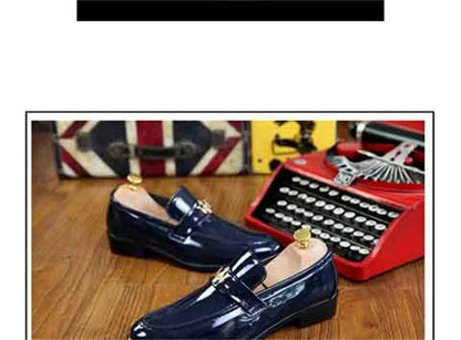 2024 New Fashion Red Men's Social Shoe Casual Glitter Leather Loafers Shoes for Men Slip-on Pointed Toe Dress Shoes Men Footwear - FLORANZANI- Beauté & Santé