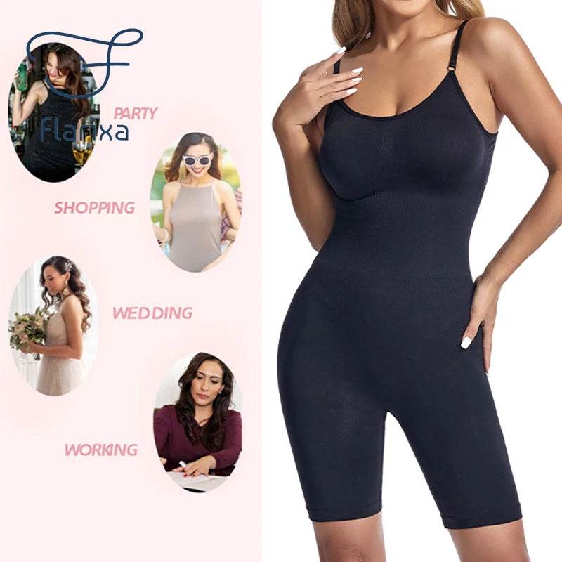 Flarixa Seamless Shapewear Full Body Shaper Hip and Tummy Control Women Comfortable Slimming Bodysuit Faja Plus Size Jumpsuits - FLORANZANI- Beauté & Santé