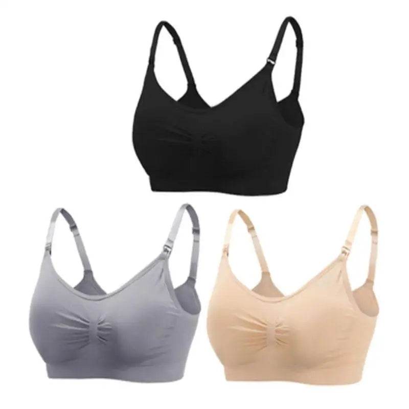 3pcs/Set High Quality Maternity Nursing Bras Cotton Breastfeeding Pregnant Underwear Seamless Large Size Breathable Bra Push Up - FLORANZANI- Beauté & Santé