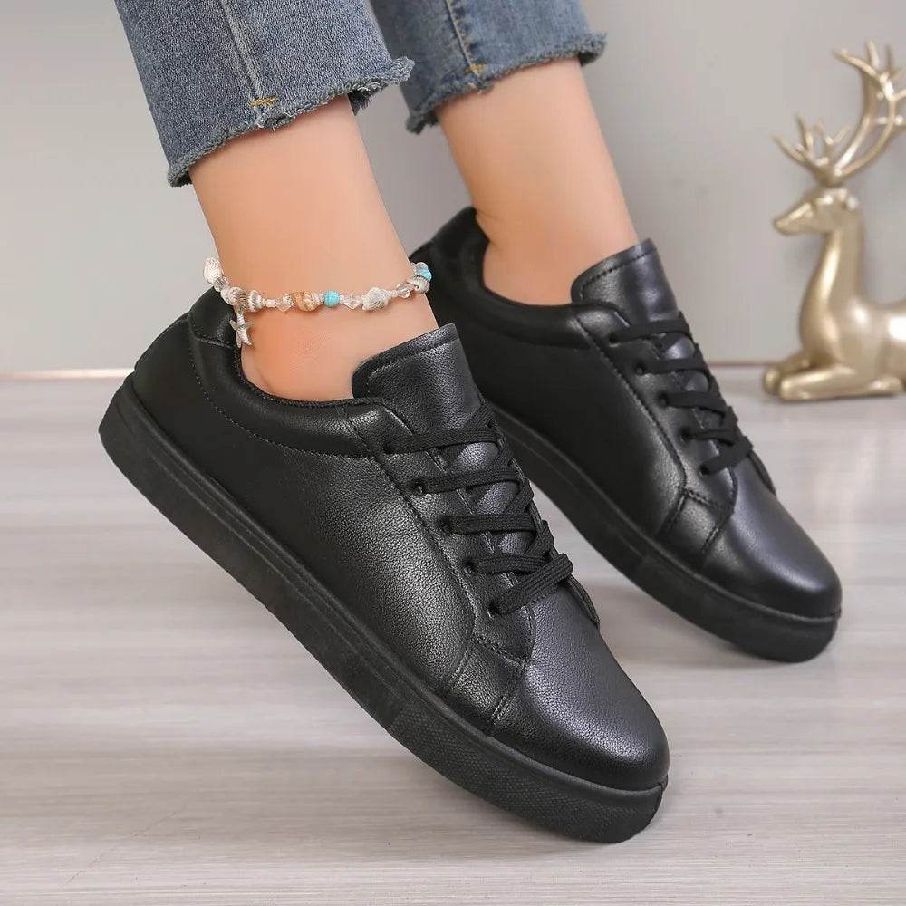 New Casual Sneakers for Women 2024 Spring Black Lace Up Female Flats Casual Women's Fashion Ladies Sports Shoes Size 36-41 - FLORANZANI- Beauté & Santé