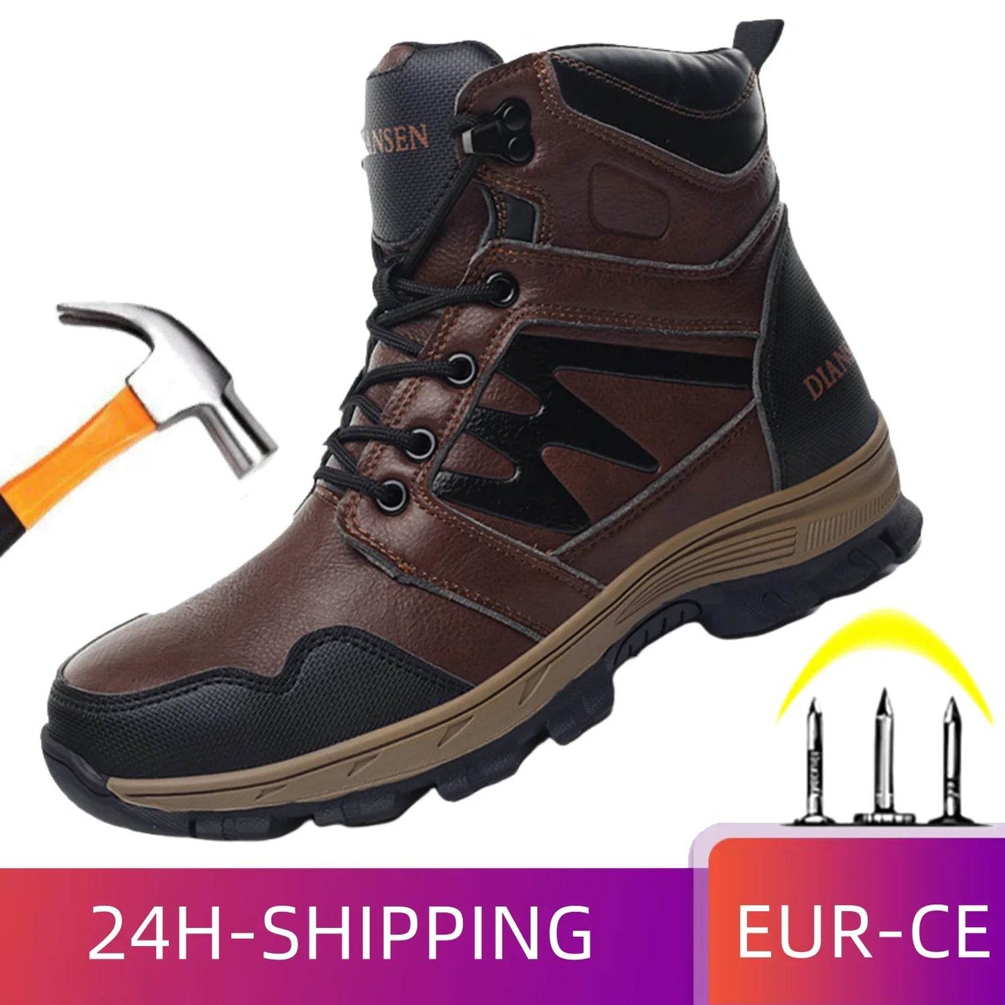 Comfort Safety Shoes Men Work Shoes Steel Toe Shoes Anti-Puncture Safety Shoes Women Men Work Sneakers Industrial Shoes Unisex - FLORANZANI- Beauté & Santé