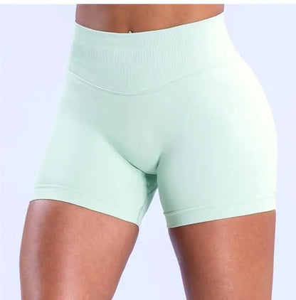 Epligg Women Fitness Sports Shorts 4.5" With logo Gym Shorts Low Ribbed Band Workout Scrunch Butt Yoga Booty Running Short Pants - FLORANZANI- Beauté & Santé