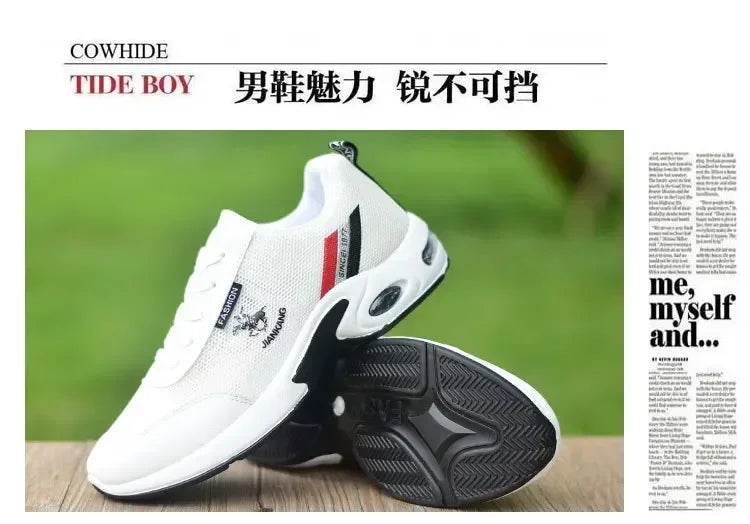 PU Leather Men Sneakers Breathable Men Casual Shoes Arrival Wedges Men Vulcanized Shoes Non-Slip Male Board Shoes Кроссовки - FLORANZANI- Beauté & Santé