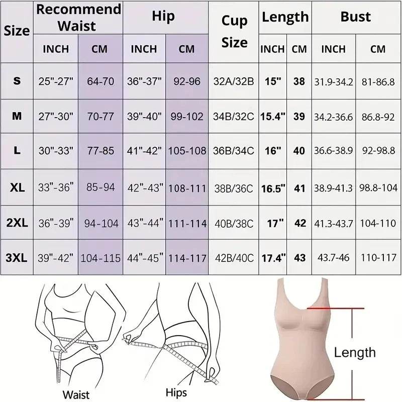 Bodysuit for Women Tummy Control Shapewear Seamless High Waist Flat Belly Belt Stretch Shapewear Body Shaper - FLORANZANI- Beauté & Santé