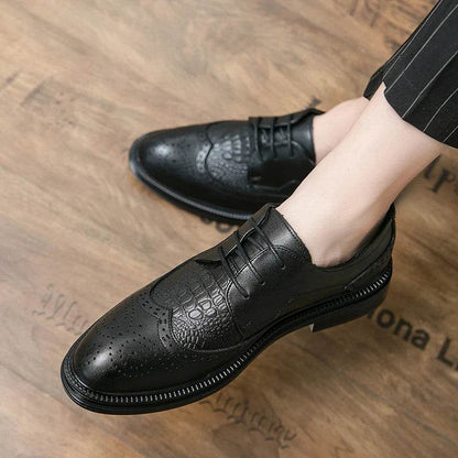 Designer Business Oxfords Formal Wedding Mens Derby Italian Original Crocodile Leather Dress Office Loafers Casual Shoes for Men - FLORANZANI- Beauté & Santé