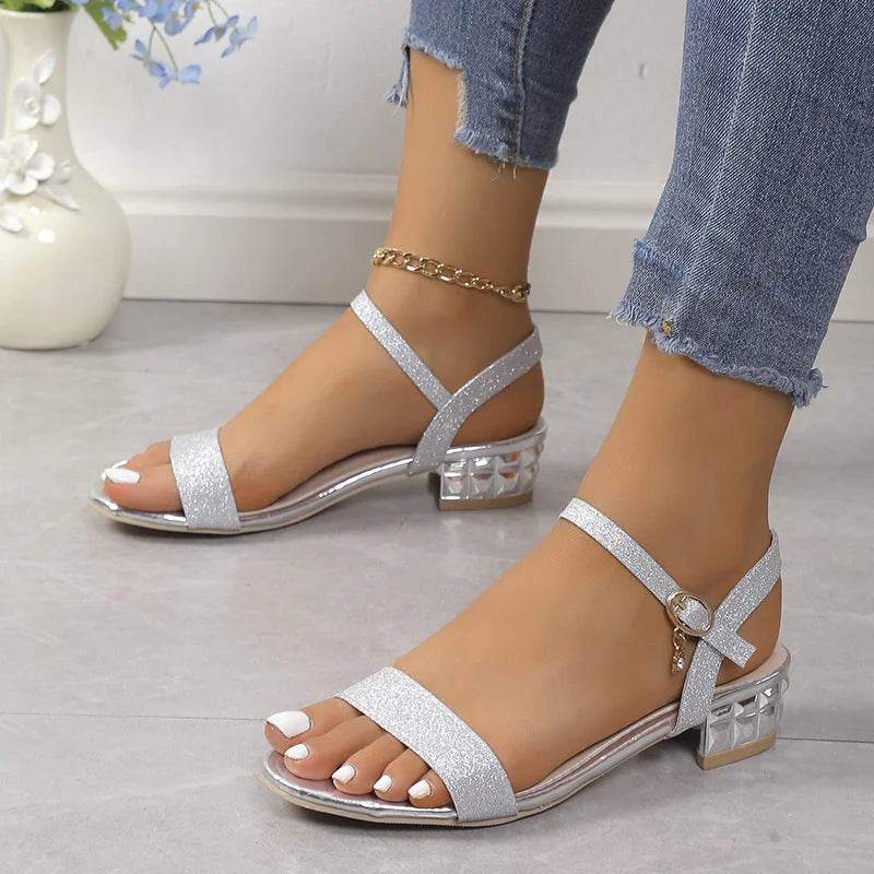 Spring and Autumn New Style Fashionable, Comfortable, Versatile Elegant Casual Round Toe Versatile Thick Heel Sandals - FLORANZANI- Beauté & Santé