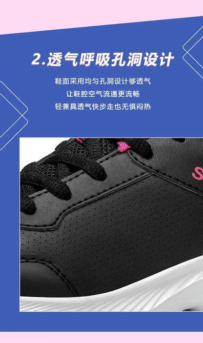 Women's Casual Shoes Breathable Walking Strap Flat Shoes Sports Tennis Women's White and Black Casual Training Shoes New 2024