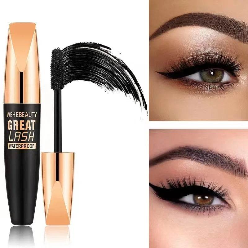 4D Silk Fiber Lash Mascara 2 In 1 Mascara Waterproof Lengthening Cosmetics Eye Mascara Ship Lashes Curling Thick Eye Makeup B0G0 - FLORANZANI- Beauté & Santé