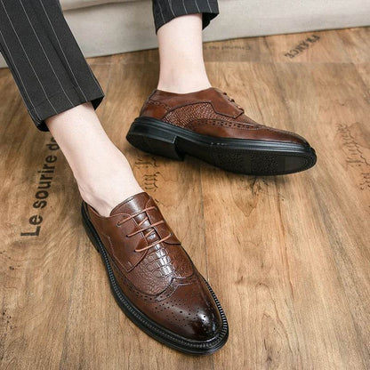 Designer Business Oxfords Formal Wedding Mens Derby Italian Original Crocodile Leather Dress Office Loafers Casual Shoes for Men - FLORANZANI- Beauté & Santé