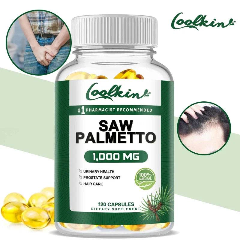 Saw Palmetto Capsules, Fatty Acids and Essential Nutrients From Saw Palmetto Berries Men's Health Support Non-GMO - FLORANZANI- Beauté & Santé