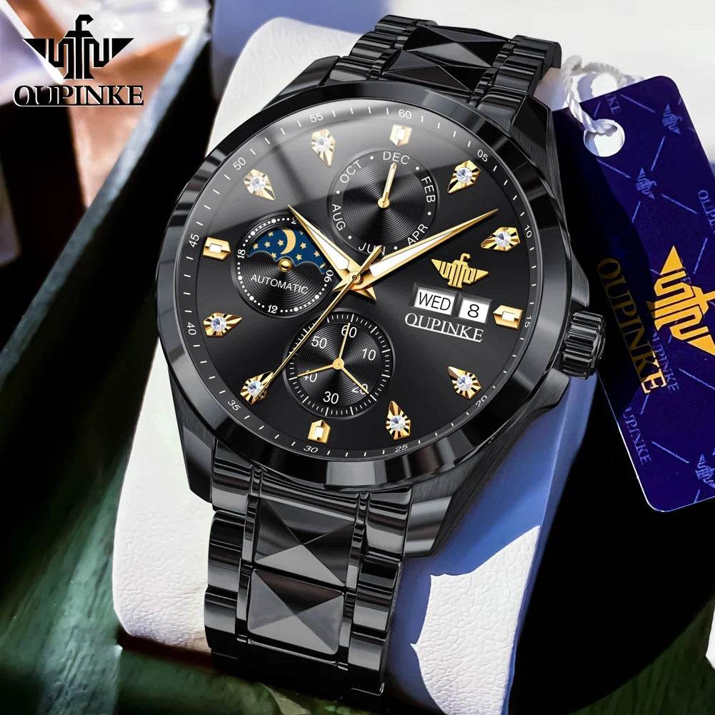 OUPINKE 3298 Mens Watch Original Automatic Mechanical Multifunctional Watch 50M Reloj Waterproof Luminous Watches Luxury Men - FLORANZANI- Beauté & Santé