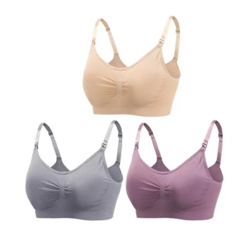 3pcs/Set High Quality Maternity Nursing Bras Cotton Breastfeeding Pregnant Underwear Seamless Large Size Breathable Bra Push Up - FLORANZANI- Beauté & Santé