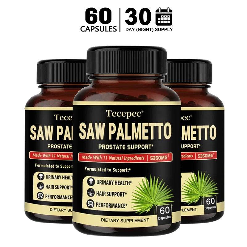 Saw Palmetto Capsules - Men's Prostate Health, Reduce Urinary Frequency, Promote Hair Growth - FLORANZANI- Beauté & Santé