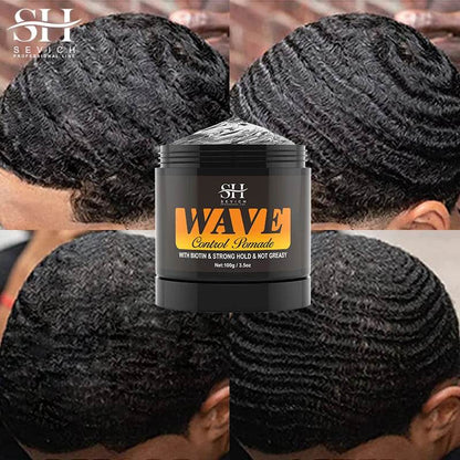 Curly Hair Cream Wave Kit for 360 Waves Hair Styling Pomade Oil Based Style Texture Wave Pomade Gel for Black Men African Braids - FLORANZANI- Beauté & Santé