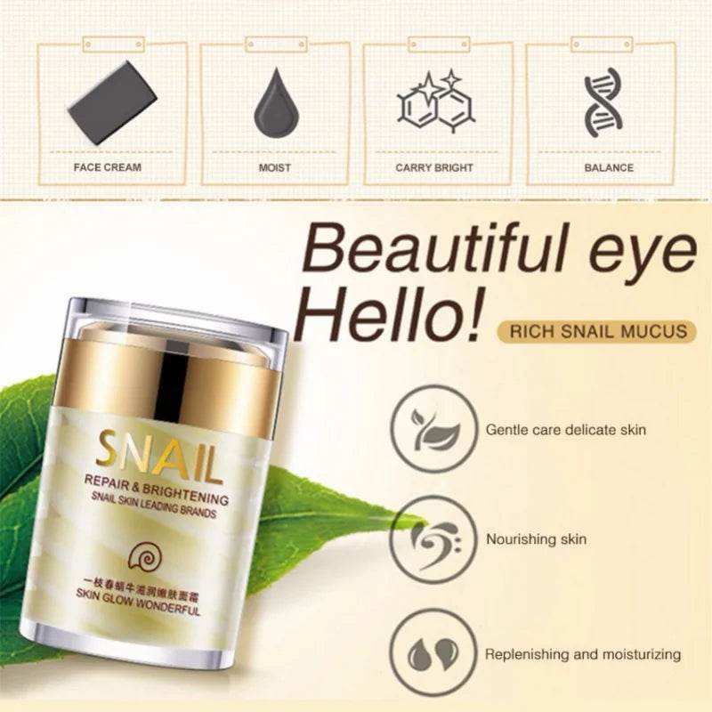 Snail Collagen Face Cream Whitening Moisture Anti Aging Facial Firming Cream Anti Wrinkles Eye Bags Korean Skin Care Product 60g - FLORANZANI- Beauté & Santé