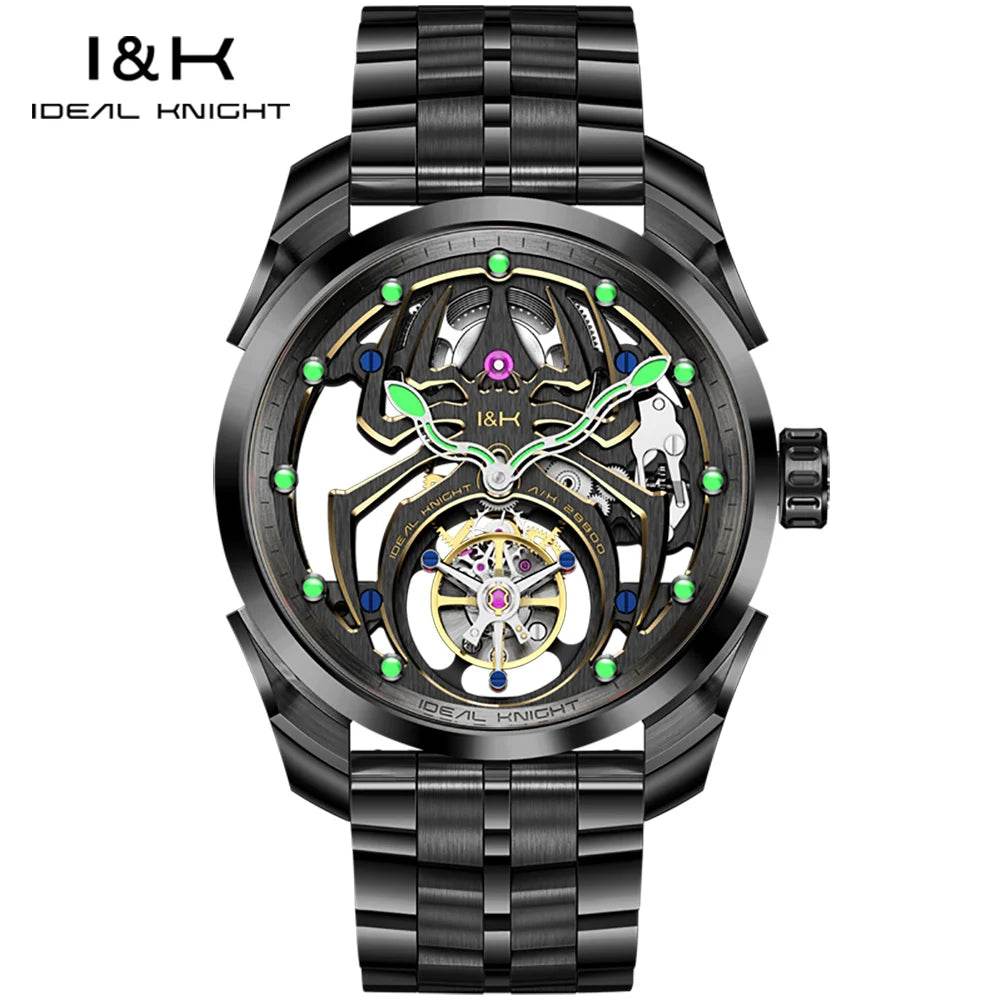 IDEAL KNIGHT 6802 Men's Watch Luxury Hollow Spider Design Tourbillon Automatic Mechanical Men Watch High end Fashion Brand Watch - FLORANZANI- Beauté & Santé