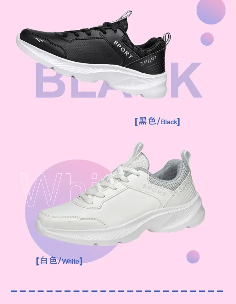 Women's Casual Shoes Breathable Walking Strap Flat Shoes Sports Tennis Women's White and Black Casual Training Shoes New 2024