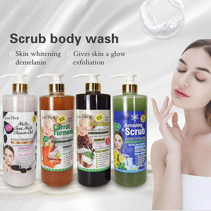 1000ml Scrub bath lotion silky smooth skin foam rich moisture skin toner brighten skin color anti-aging mild lasting fragrance - FLORANZANI- Beauté & Santé