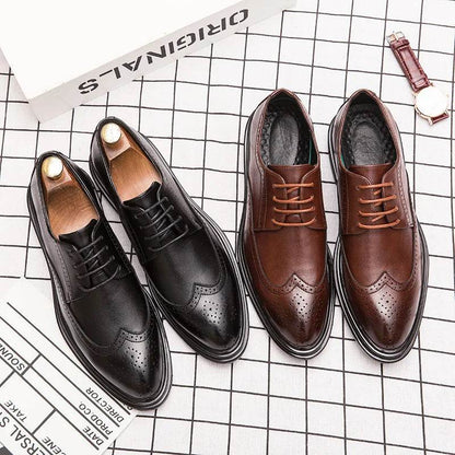 Handmade Oxford Shoes for Men Wingtip Leather Brogue Men's Dress Shoes Classic Business Formal Shoes Male Calfskin Leather Shoe - FLORANZANI- Beauté & Santé